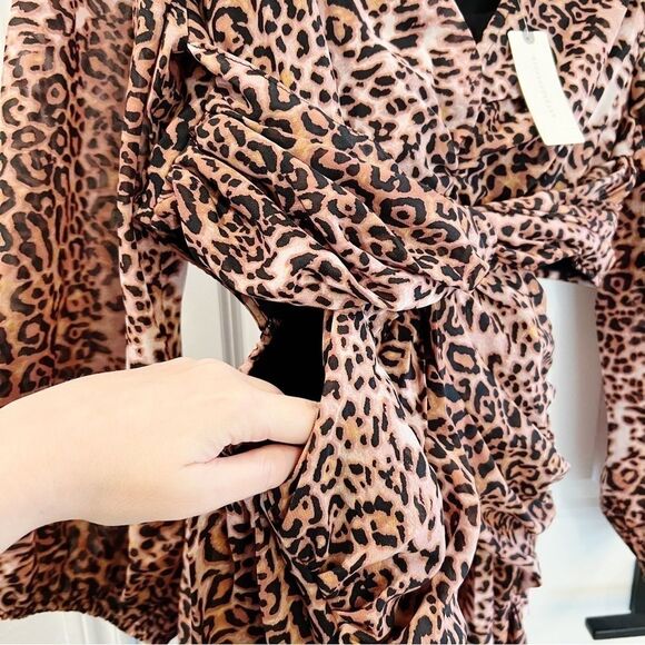 Anthropologie Ranna Gill Leopard Print Cut-out Midi Dress SZ L NWT - Picture 8 of 9